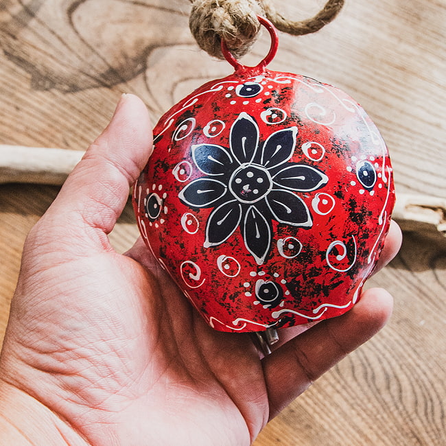 Indian Hand-painted Cow Bells with Jute Rope