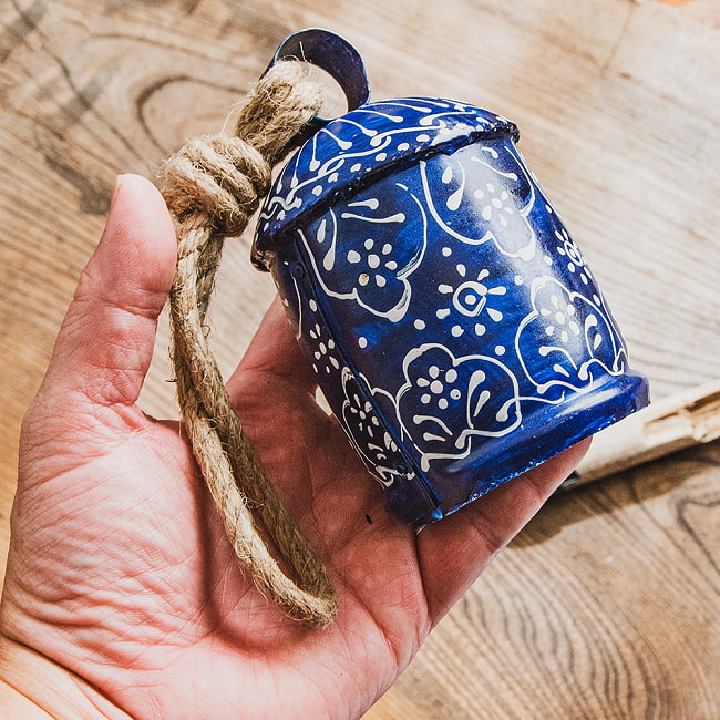 Indian Hand-painted Cow Bells with Jute Rope