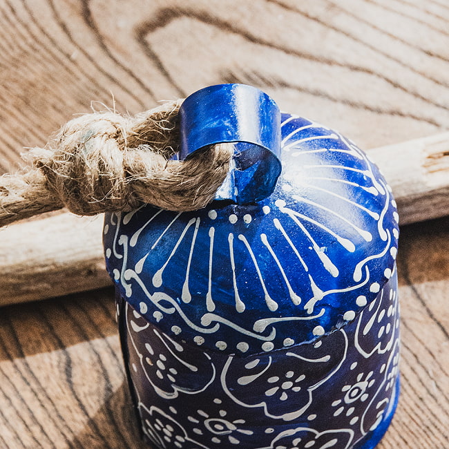 Indian Hand-painted Cow Bells with Jute Rope