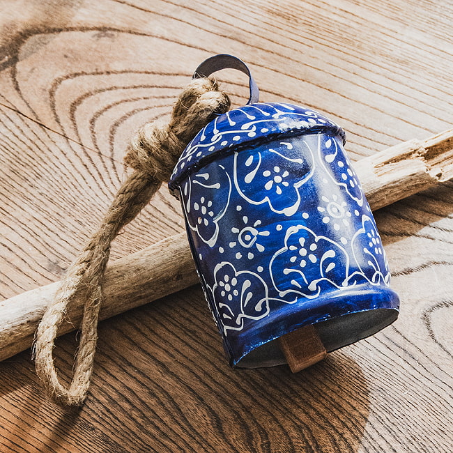 Indian Hand-painted Cow Bells with Jute Rope
