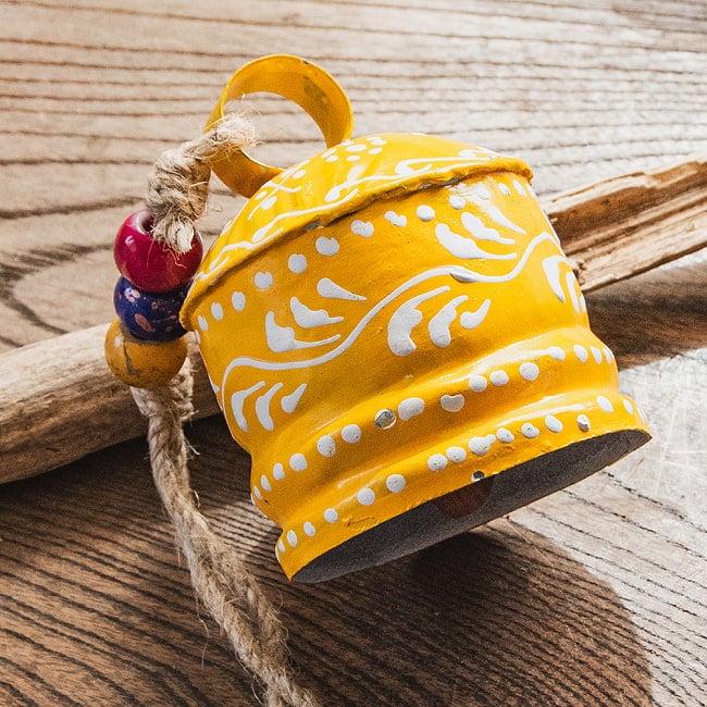 Indian Hand-painted Cow Bells with Jute Rope