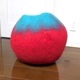 Nepal felt Cat Igloo　Blue&Red