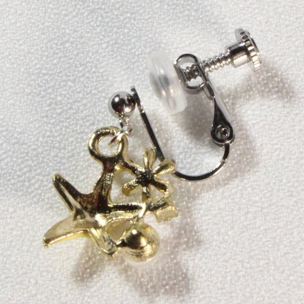 Blue Starfish Clip-on Earrings　