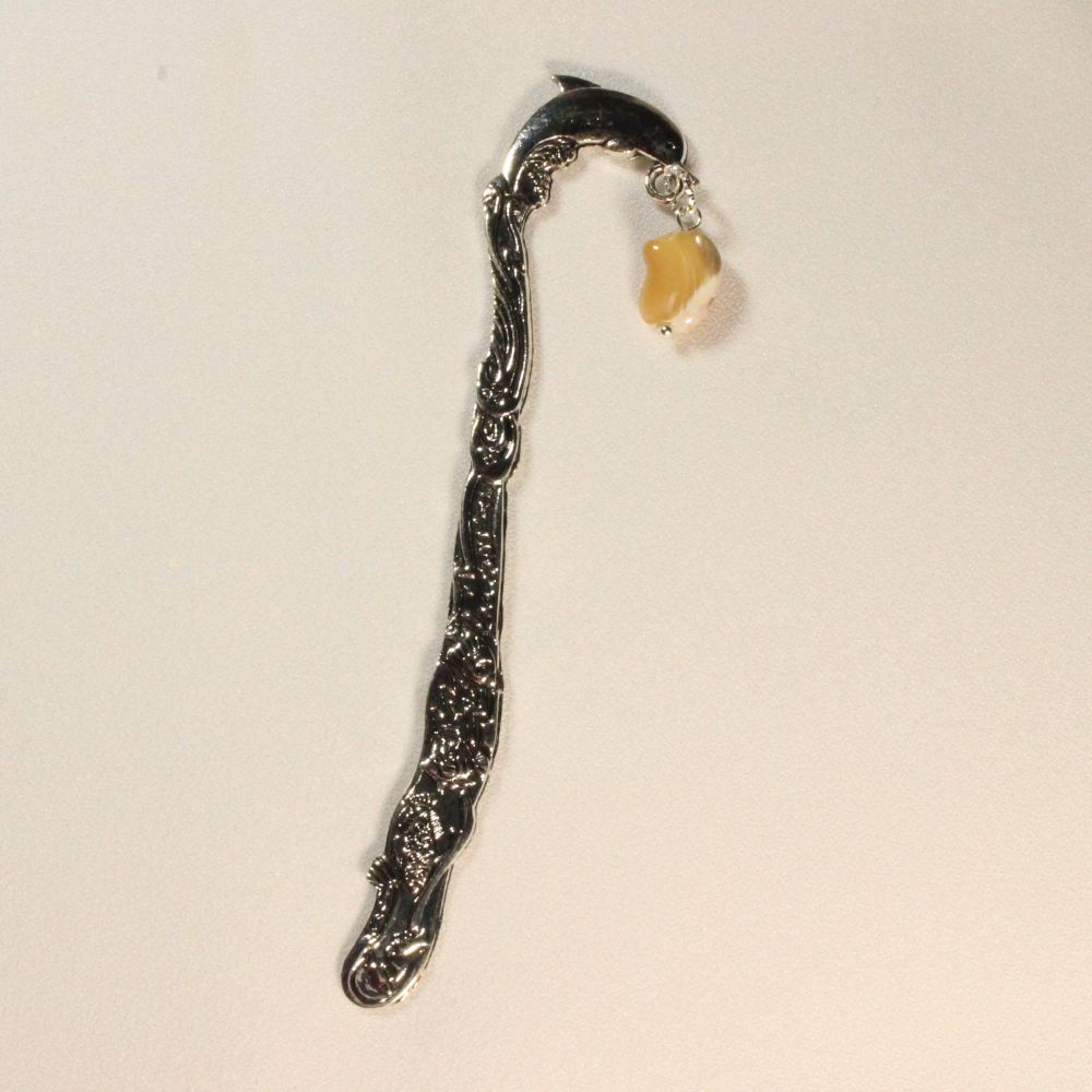 Dolphin Metal Bookmarks with shell beads