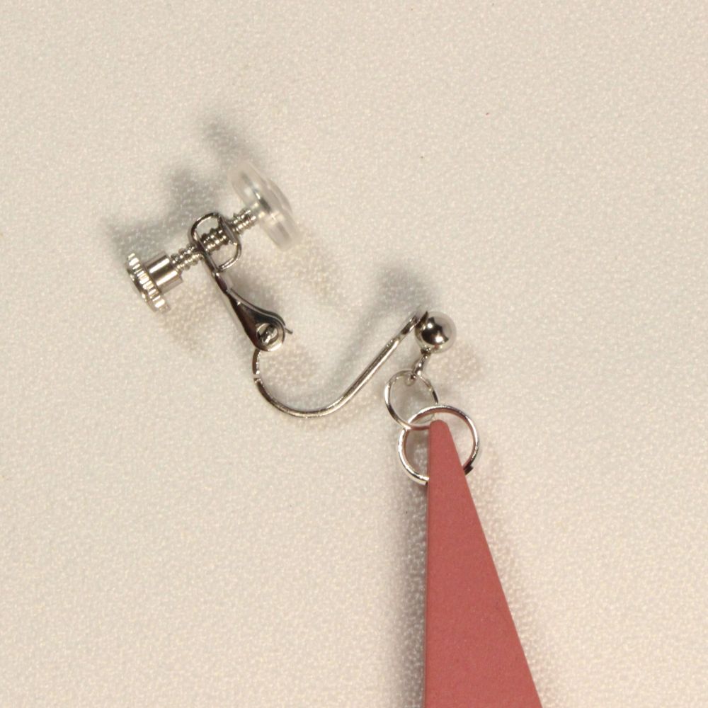 Wooden Isosceles triangle Clip-on Earrings