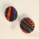 Colorful Yarn Fabric button Clip-on Earrings　