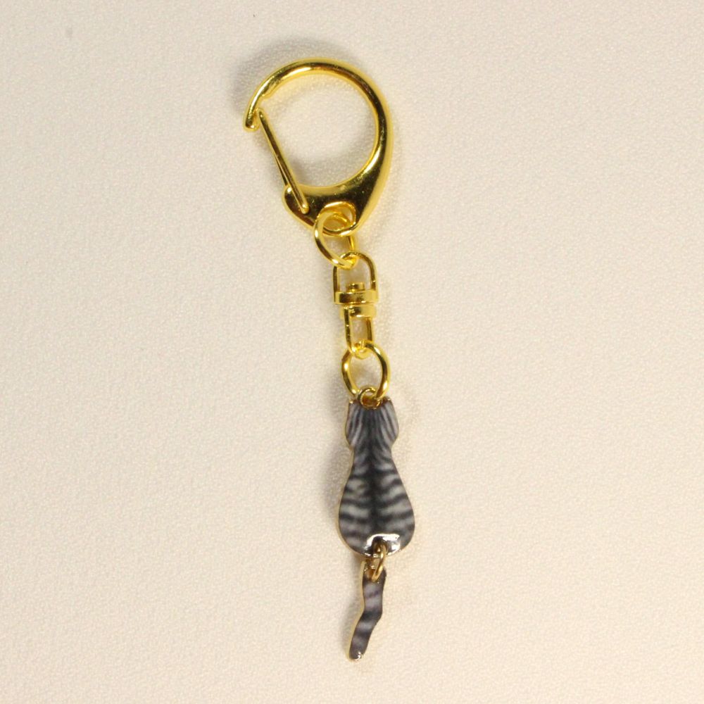 Silver Tabby Cat Keychains