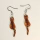 Cats Earrings with a dangling tail
