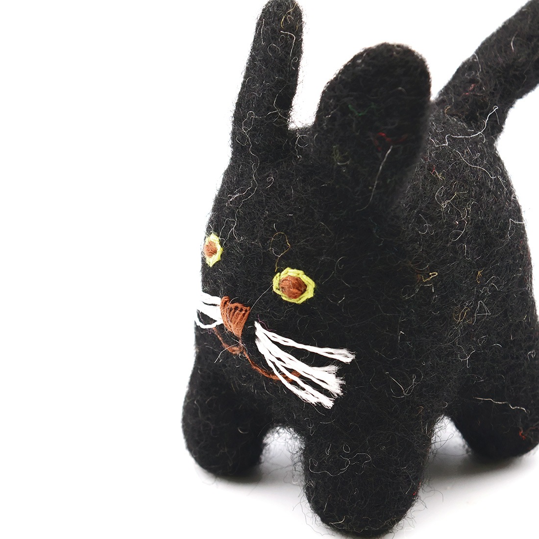 Nepal Wool Felt Animal Ornament - Black Cat