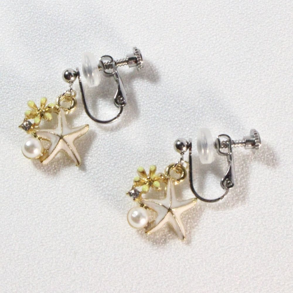 Pink Starfish Clip-on Earrings　