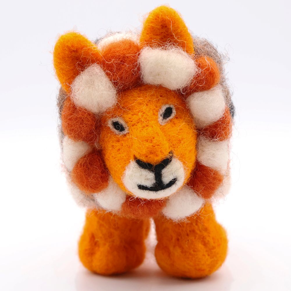 Nepal Wool Felt Animal Ornament - Lion