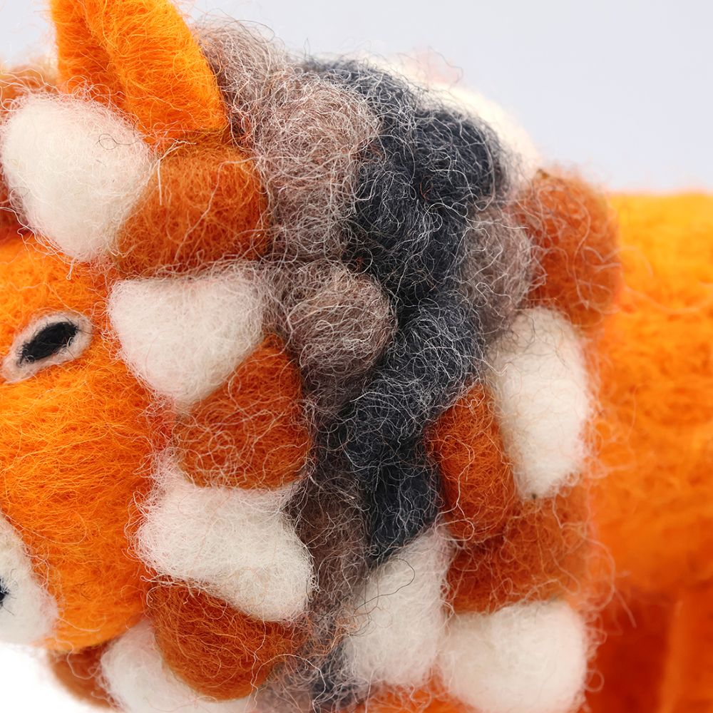 Nepal Wool Felt Animal Ornament - Lion