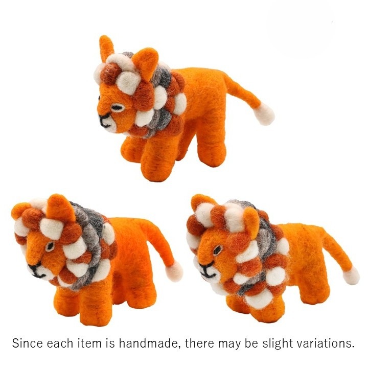 Nepal Wool Felt Animal Ornament - Lion