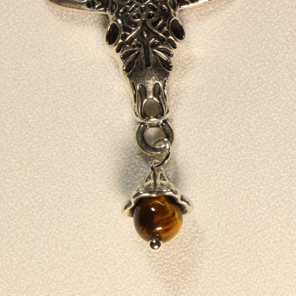 Gothic Bull Keychains with Tiger's eye