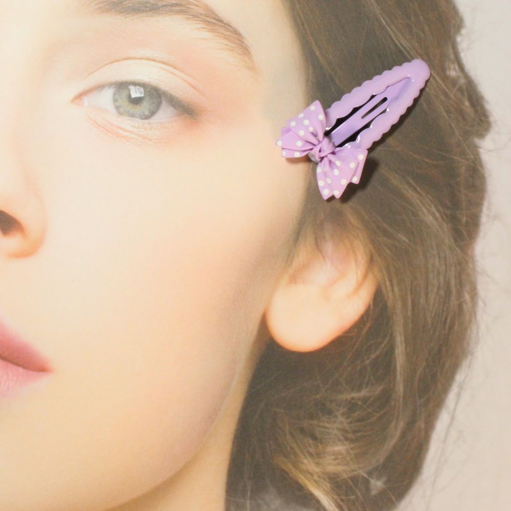 Bow Hair Clips - Lavender