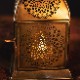 モロッコスタイルの透かし彫りLEDキャンドルランタン［ロウソク風LEDキャンドル付き］