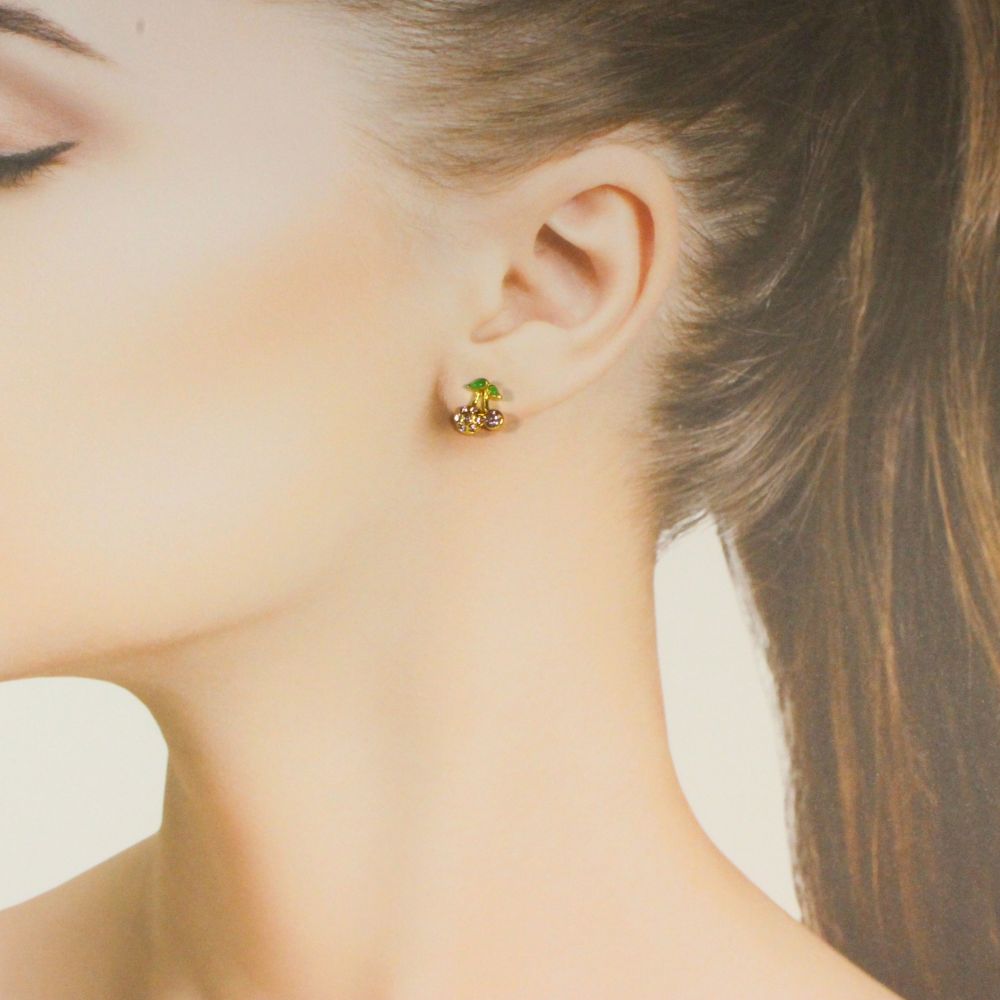 Cherries Earrings for pierced ears