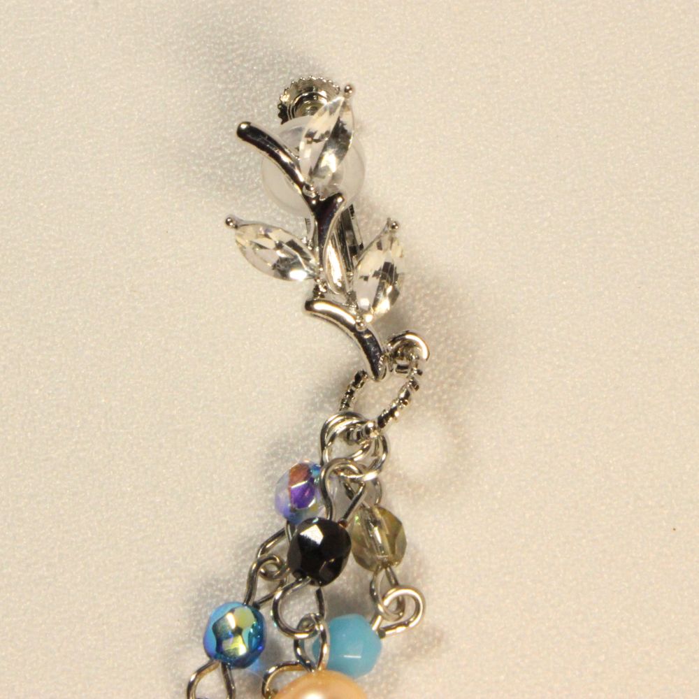 Czech Glass Beads & Freshwater Pearls Clip-on Earrings　