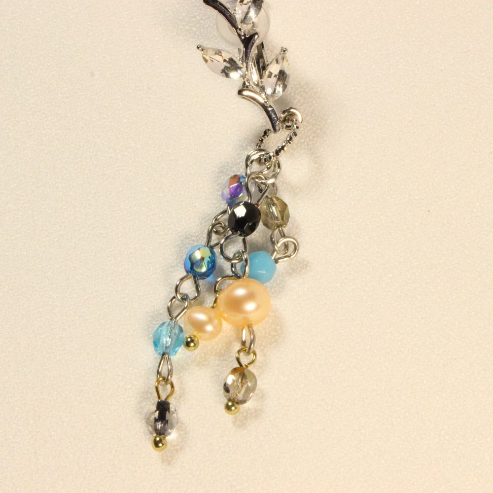 Czech Glass Beads & Freshwater Pearls Clip-on Earrings　