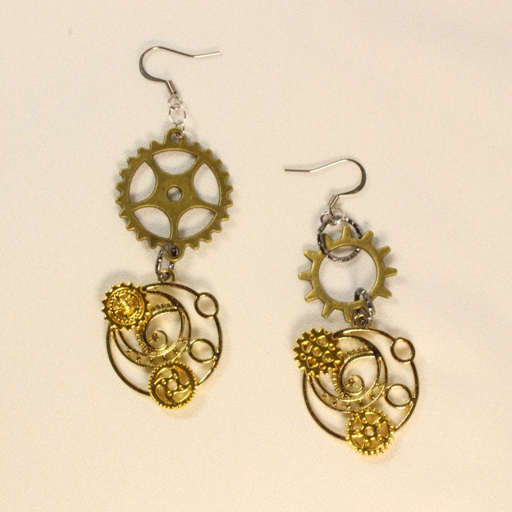 Steampunk Earrings for pierced ears