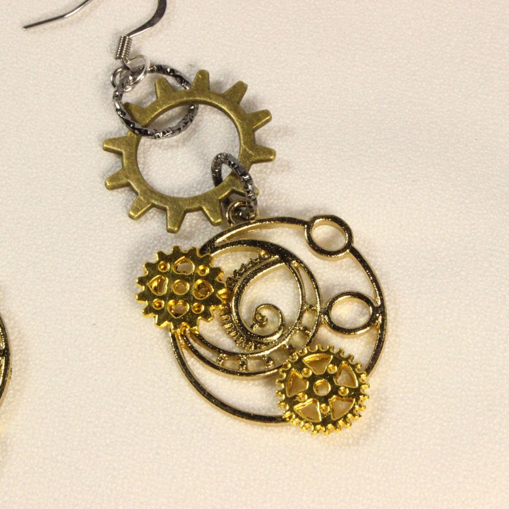 Steampunk Earrings for pierced ears
