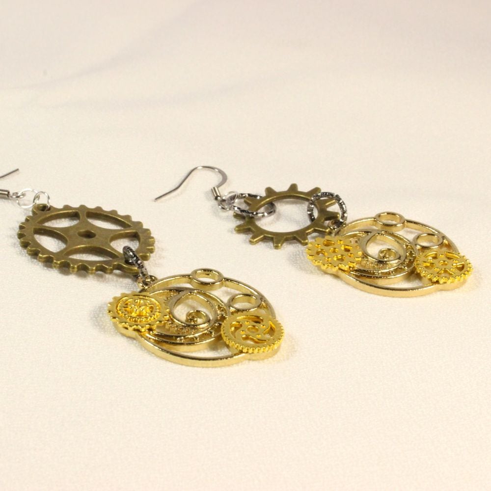 Steampunk Earrings for pierced ears