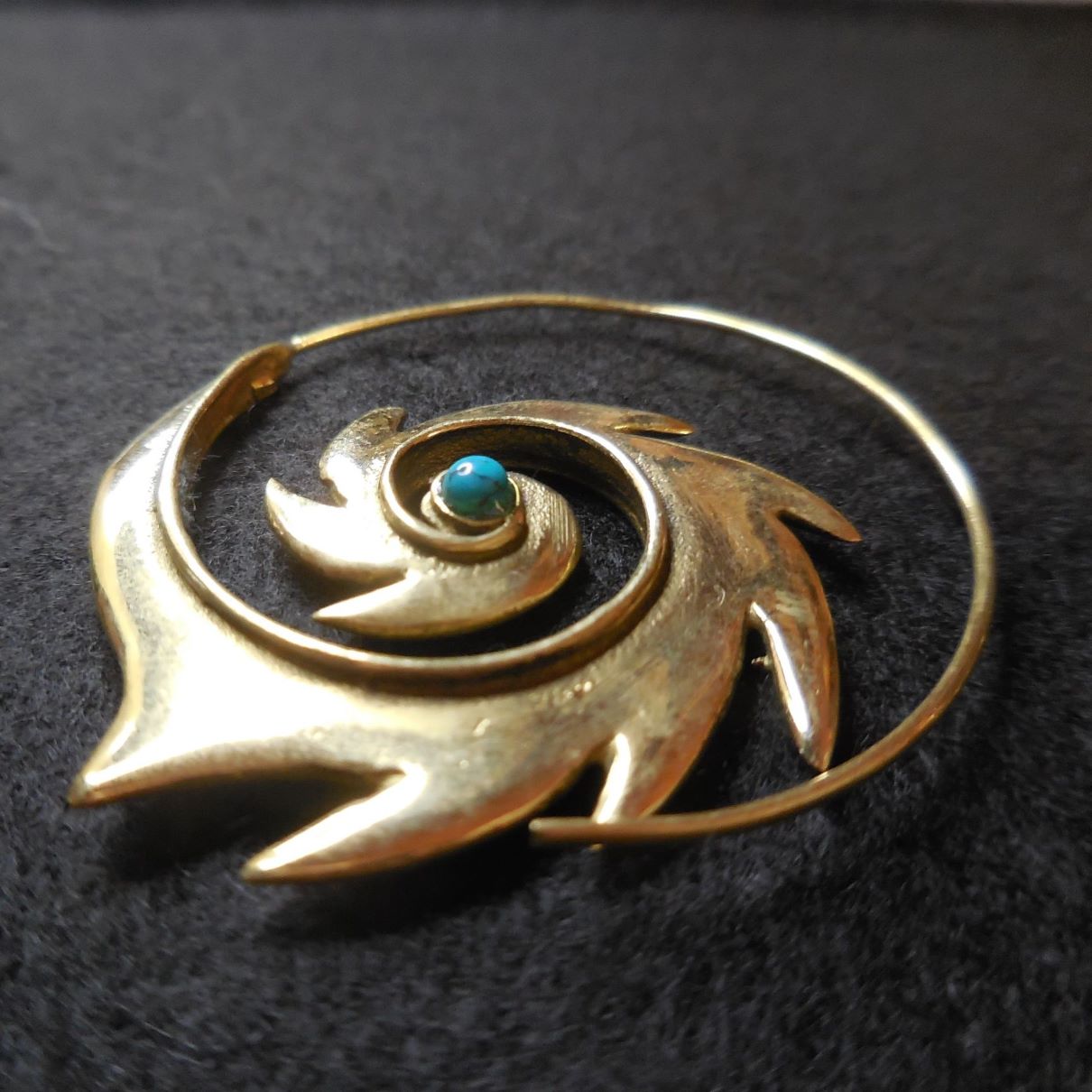 Indian Spiral Hoop Earrings for pierced ears