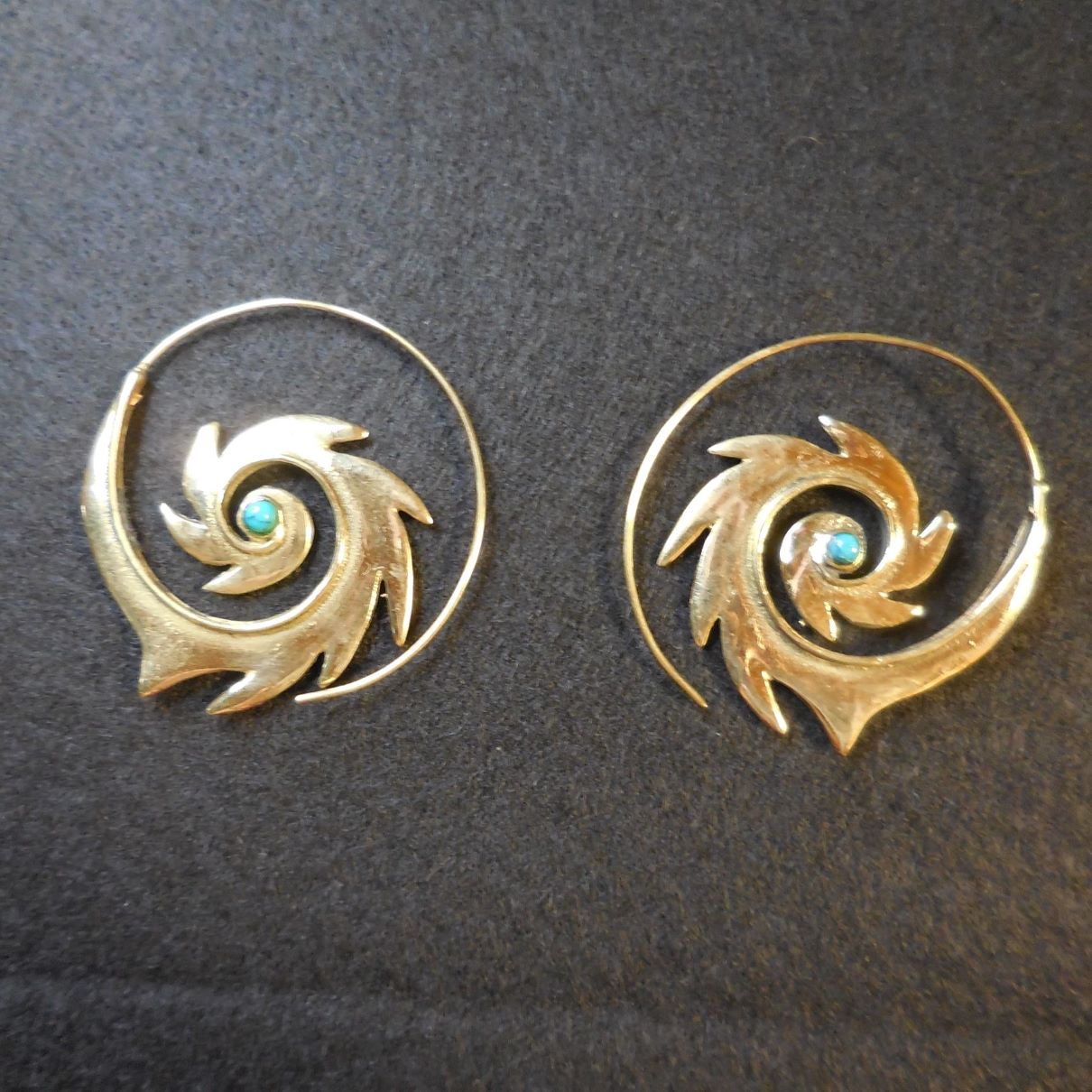 Indian Spiral Hoop Earrings for pierced ears