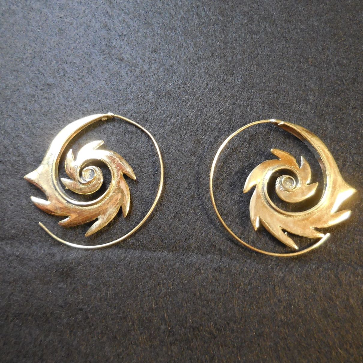 Indian Spiral Hoop Earrings for pierced ears