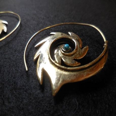 Indian Spiral Hoop Earrings for pierced ears