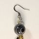 Eye Agate Earrings with Cats Charms
