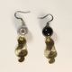 Eye Agate Earrings with Cats Charms