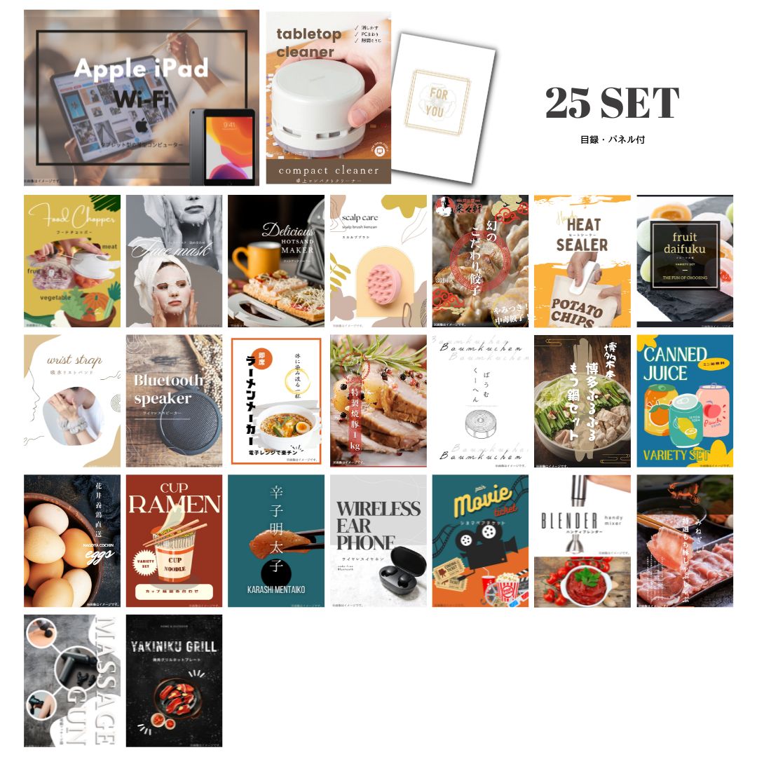 結婚式 景品 【ときめき 25点セット】 Apple iPad Wi-Fiモデル 64GB 目録 A3パネル付｜有効期限無し 二次会 おしゃれ おすすめ 新パネル