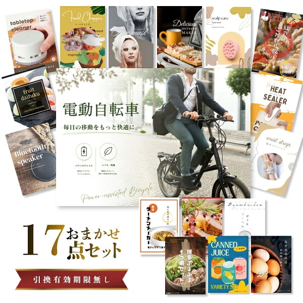 結婚式 景品 【ときめき 17点セット】 電動自転車 目録 A3パネル付｜有効期限無し 二次会 おしゃれ おすすめ 新パネル