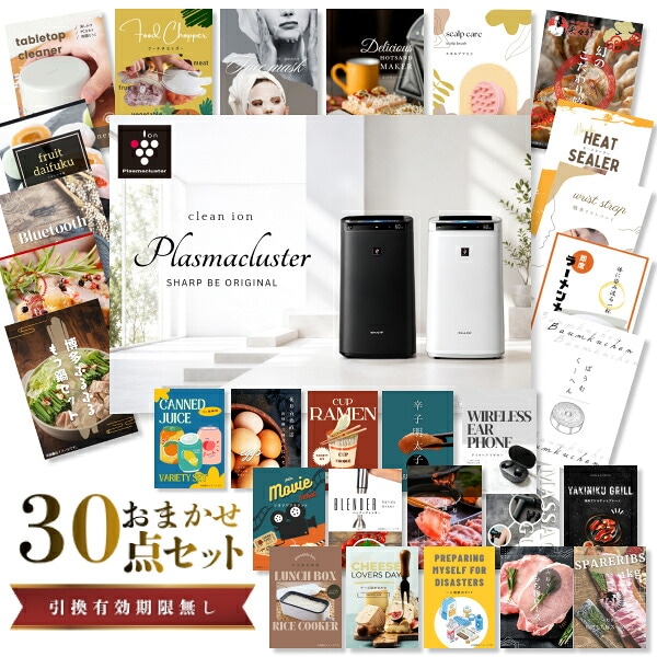 結婚式 景品 【ときめき 30点セット】 空気清浄機 シャープ 目録 A3パネル付｜有効期限無し 二次会 おしゃれ おすすめ 新パネル