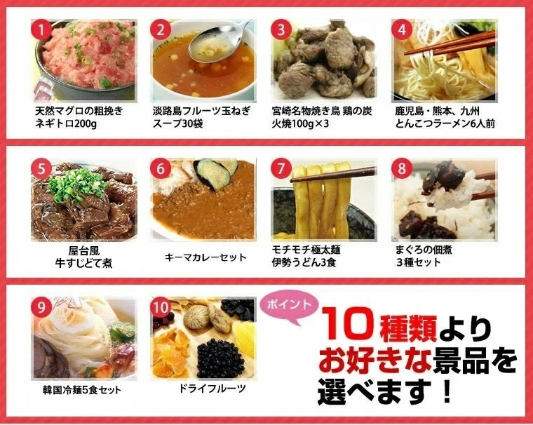 二次会 景品 【追加用セット】 選べるグルメ景品 5点セット】 目録 A4パネル付｜有効期限無し 結婚式 ビンゴ イベント おすすめ