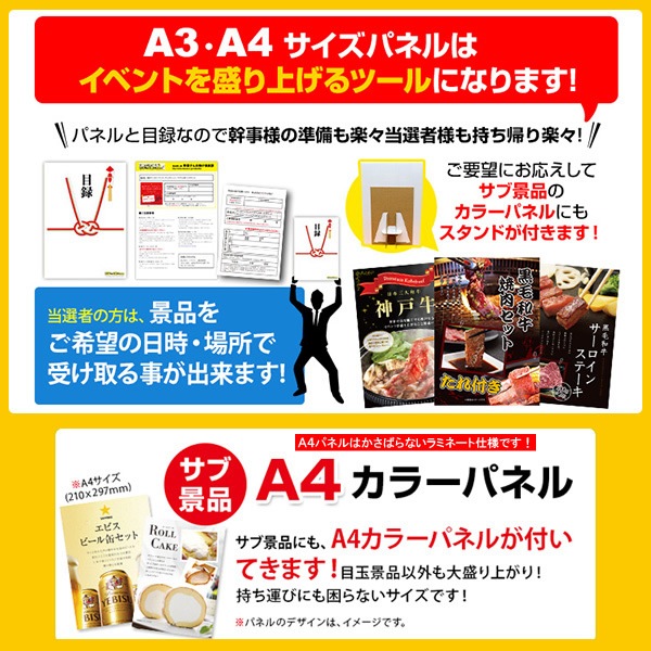 二次会 景品 ネスカフェ ゴールドブレンド バリスタ 【ハーゲンダッツ等の中から選べる豪華グルメ 景品7点セット】 目録 A3パネル付｜有効期限無し 結婚式 ビンゴ イベント おすすめ