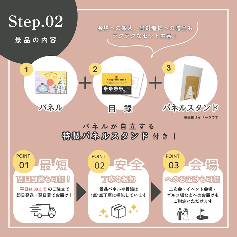 結婚式 景品 【単品】 ディズニーペアチケット ディズニーランド or ディズニーシー 目録 A3パネル付｜有効期限無し 二次会 おしゃれ おすすめ 新パネル