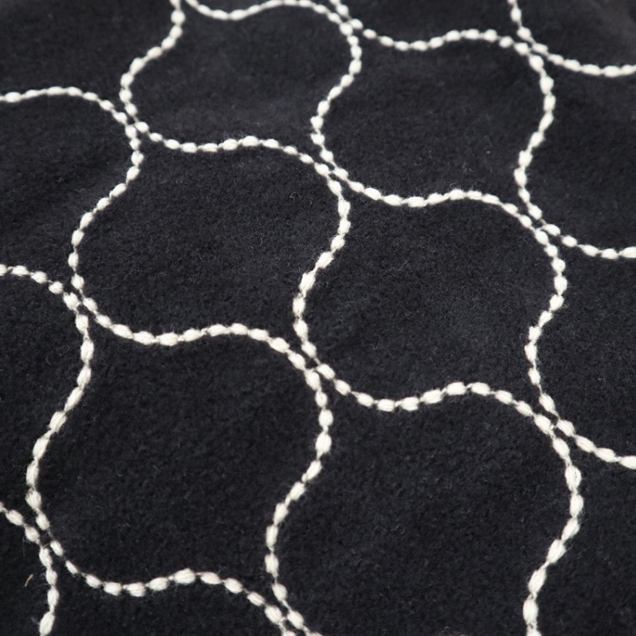 ポリエステルフリース刺繍＜タイル＞ 黒 | 刺繍生地,素材から選ぶ,ウール混 | もめん畑