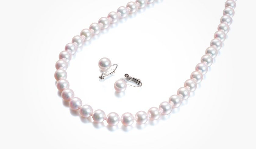 あこやオーロラ天女本真珠7.5-8.0mmパールネックレスセット プレゼント