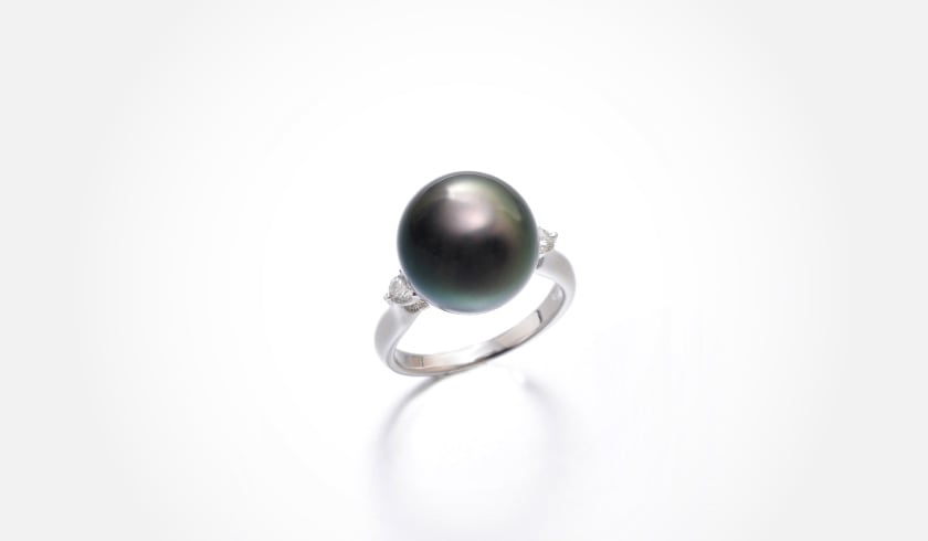 黒蝶タヒチピーコック本真珠12.0mmパールリング プレゼント・冠婚葬祭