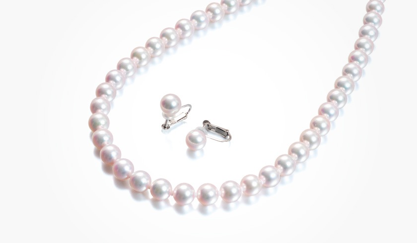 あこやオーロラ天女本真珠7.5-8.0mmパールネックレスセット プレゼント