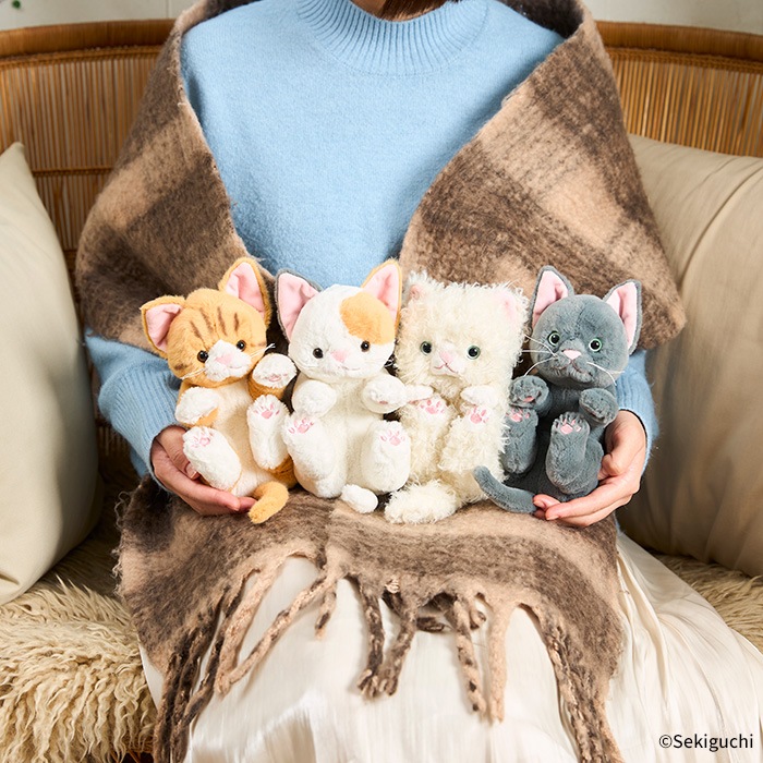 予約】 ころりんぬいぐるみ ねこ みけ|【ぬいぐるみのセキグチ