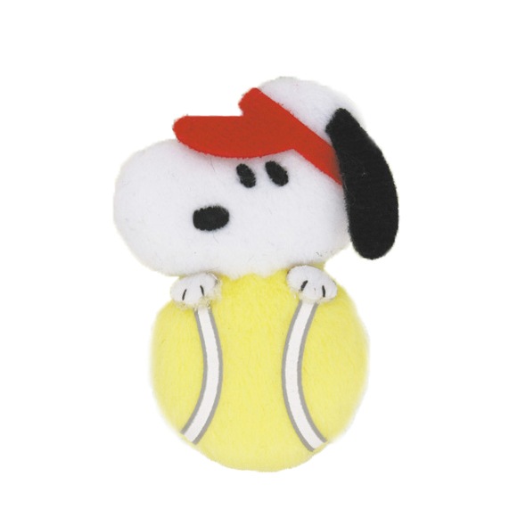 ネコポス可】 スヌーピー ぬいバッジ テニス|【ぬいぐるみのセキグチ