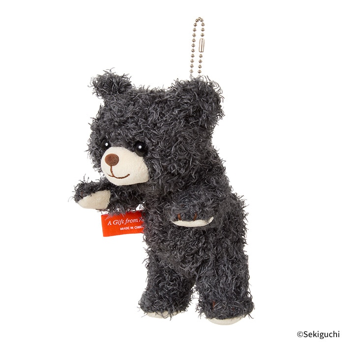 予約】 あそんで！テディベア マスコットキーチェーン グレー