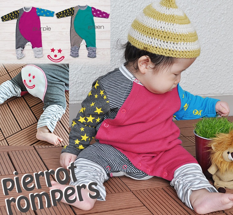 子供服 トップス 7カラー素材を使った春・秋ピエロクレイジー