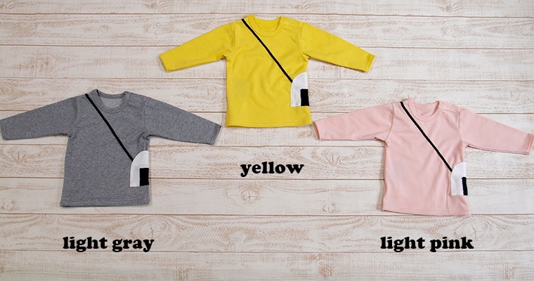   子供服 トップス A4591明るめカラーおにぎりミニ裏毛ポシェット付き長袖Ｔシャツ（80cm　90cm　95cm　100cm）【4050】保育園・メール便可20 ベビー服