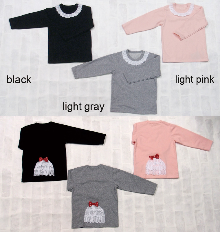 子供服 トップス 後ろ姿までcuteレースリボントップス日本製で安心(80cm 90cm 95cm 100cm)4050保育園・メール便可20