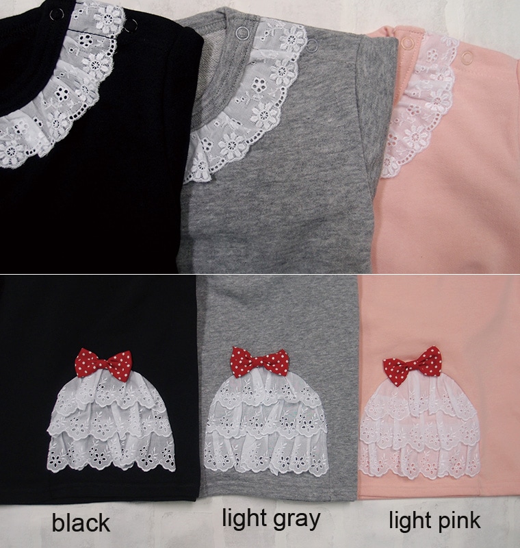子供服 トップス 後ろ姿までcuteレースリボントップス日本製で安心(80cm 90cm 95cm 100cm)4050保育園・メール便可20