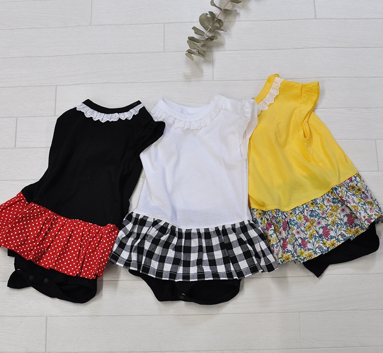 子供服 トップス スカートがドッキングしたロンパース これ一枚で肌着兼用！お出かけ着（60cm 70cm 80cm）A4768　0356　メール便可13保育園　保育園着カバーオール　ベビー服　赤ちゃん